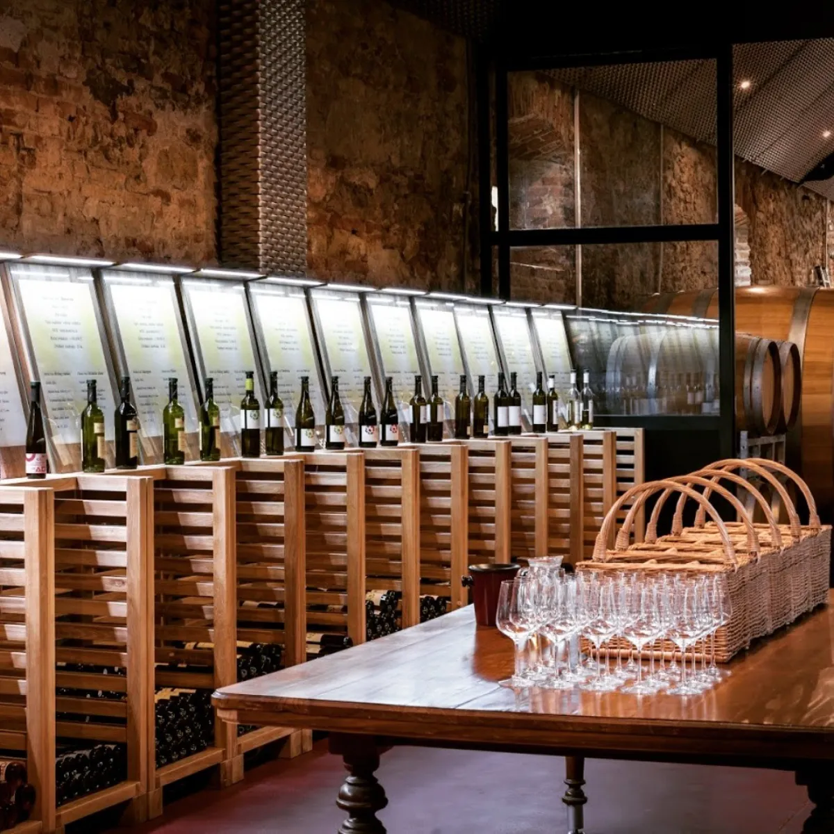 Tasting room with wine selection